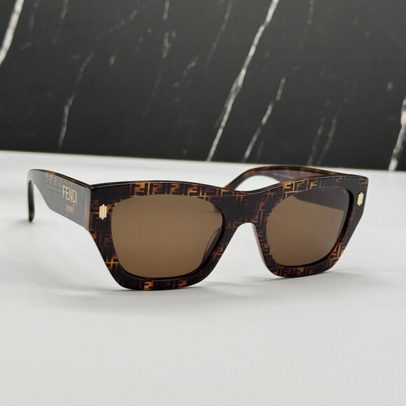 NEW FENDI HAVANA BROWN WOMEN SUNGLASSES FENDI FE40100I 55E main image 9